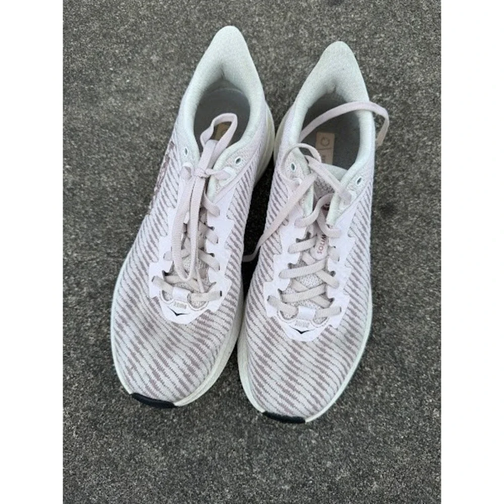 Hoka Solimar Womens Running Shoes Pink White Wave Pattern Sneakers 8.5B‎